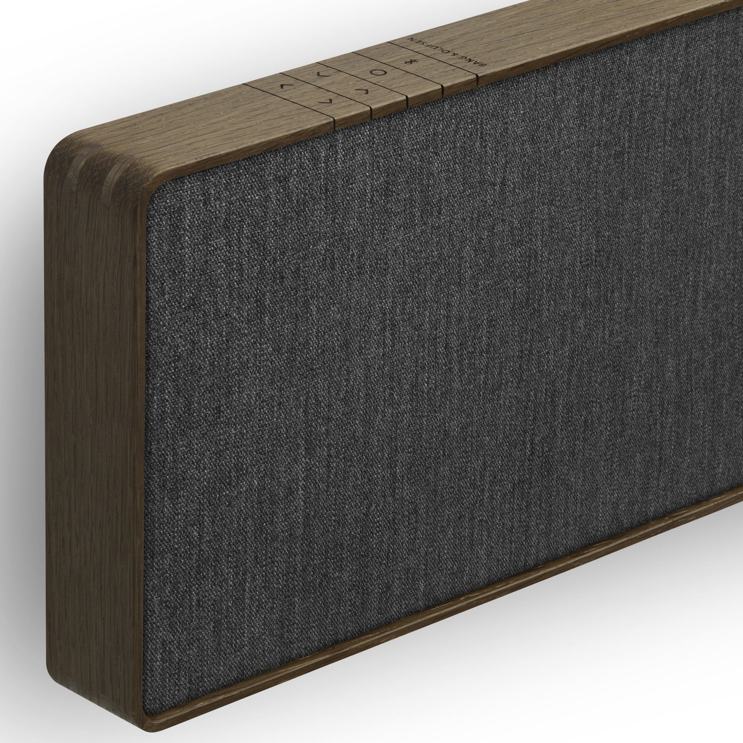 Bang & Olufsen BeoSound Stage in Smoked Oak - Detail Holz und Stoff