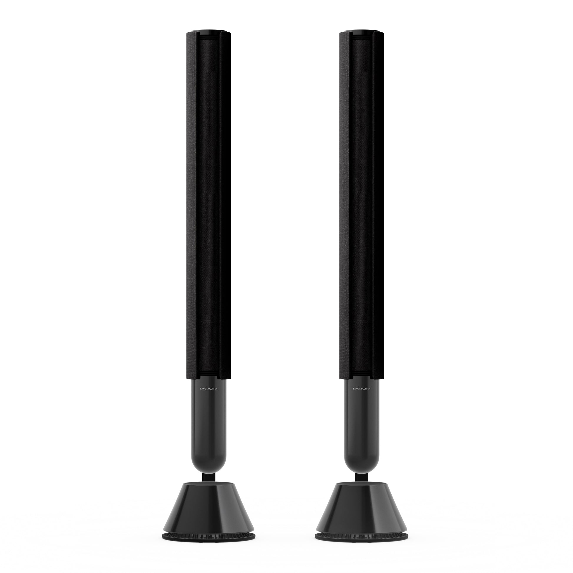 ein Paar BeoLab 28 Black Anthracite mit Cover in Grey Mélange