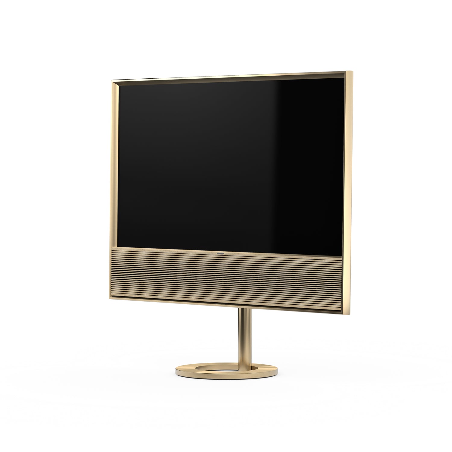 Bang & Olufsen BeoVision Contour in Gold Tone auf Bodenstandfuß