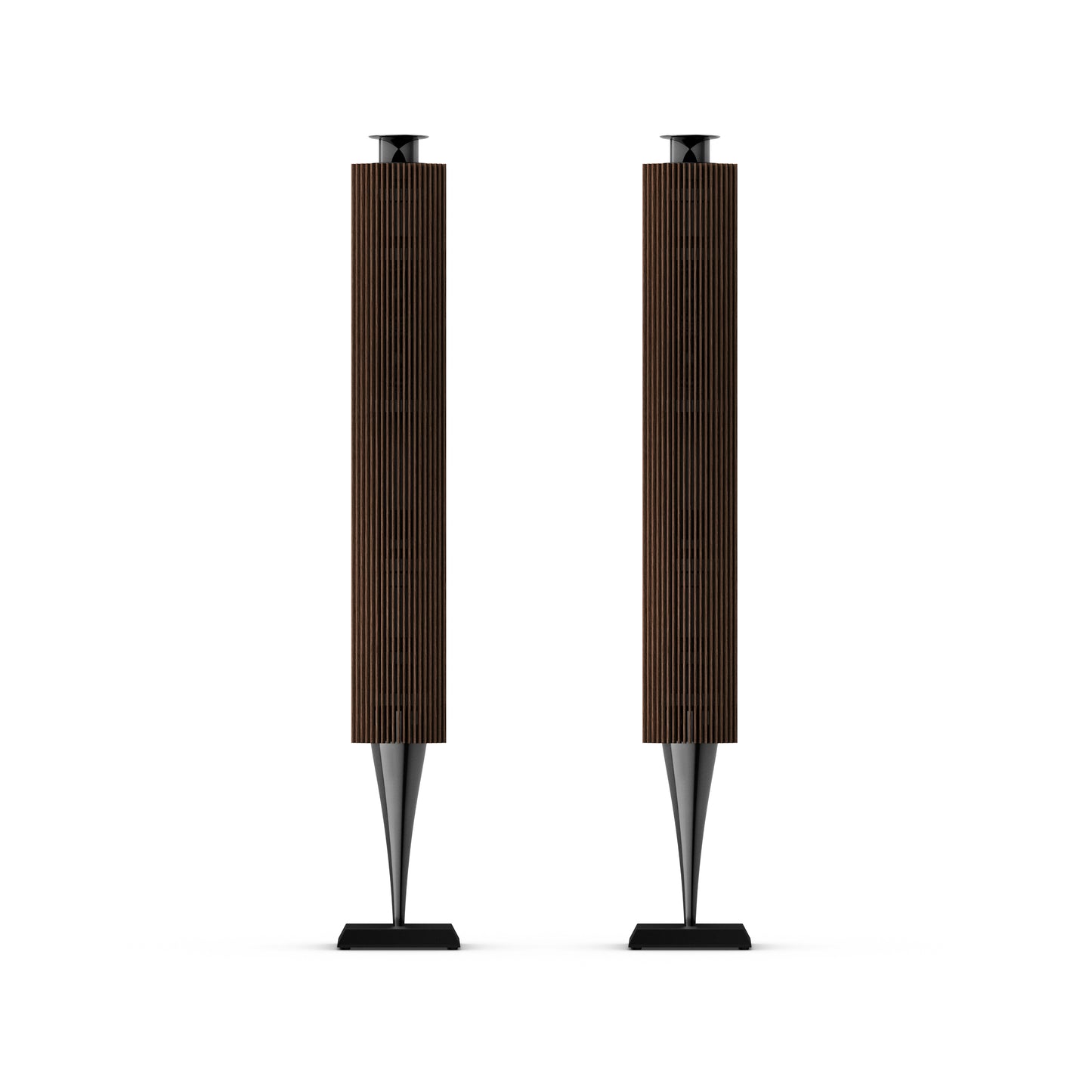 Bang & Olufsen BeoLab 18 - Black Anthracite mit cover in dark oak