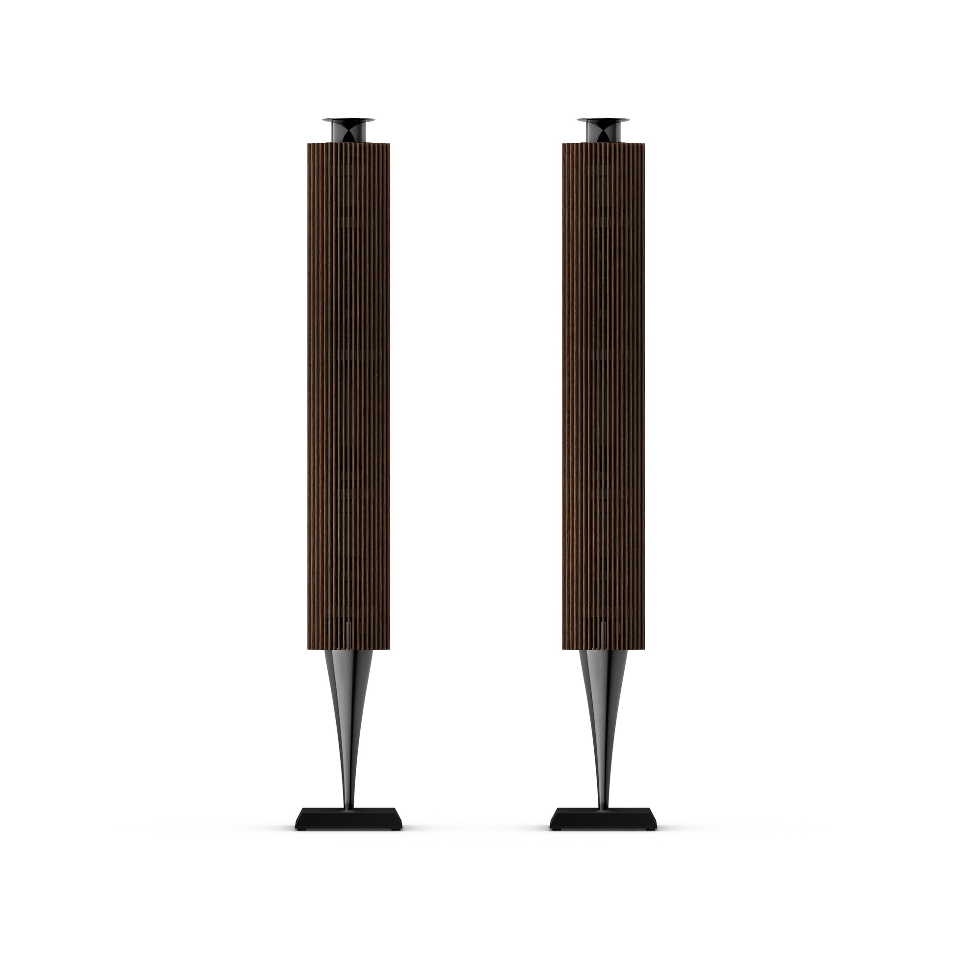 Bang & Olufsen BeoLab 18 - Black Anthracite mit cover in dark oak