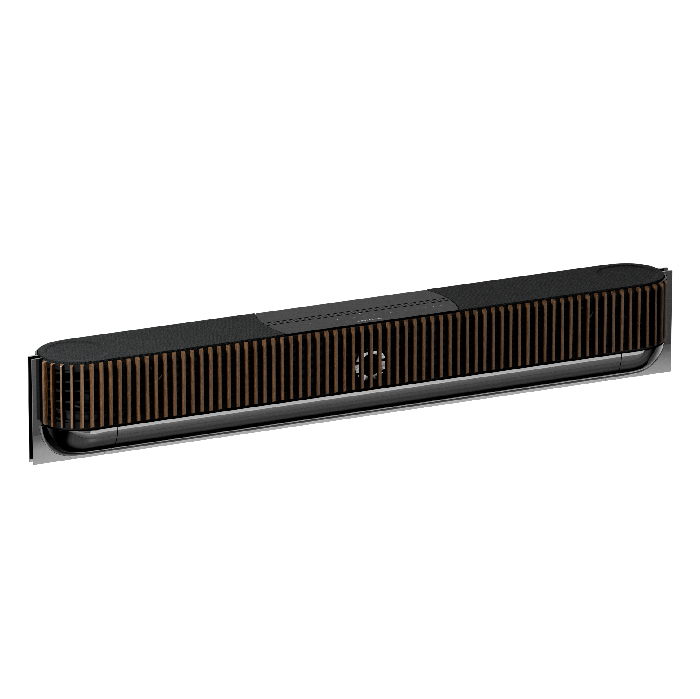 Beosound Theatre von Bang & Olufsen in black anthracite mit cover in dark oak