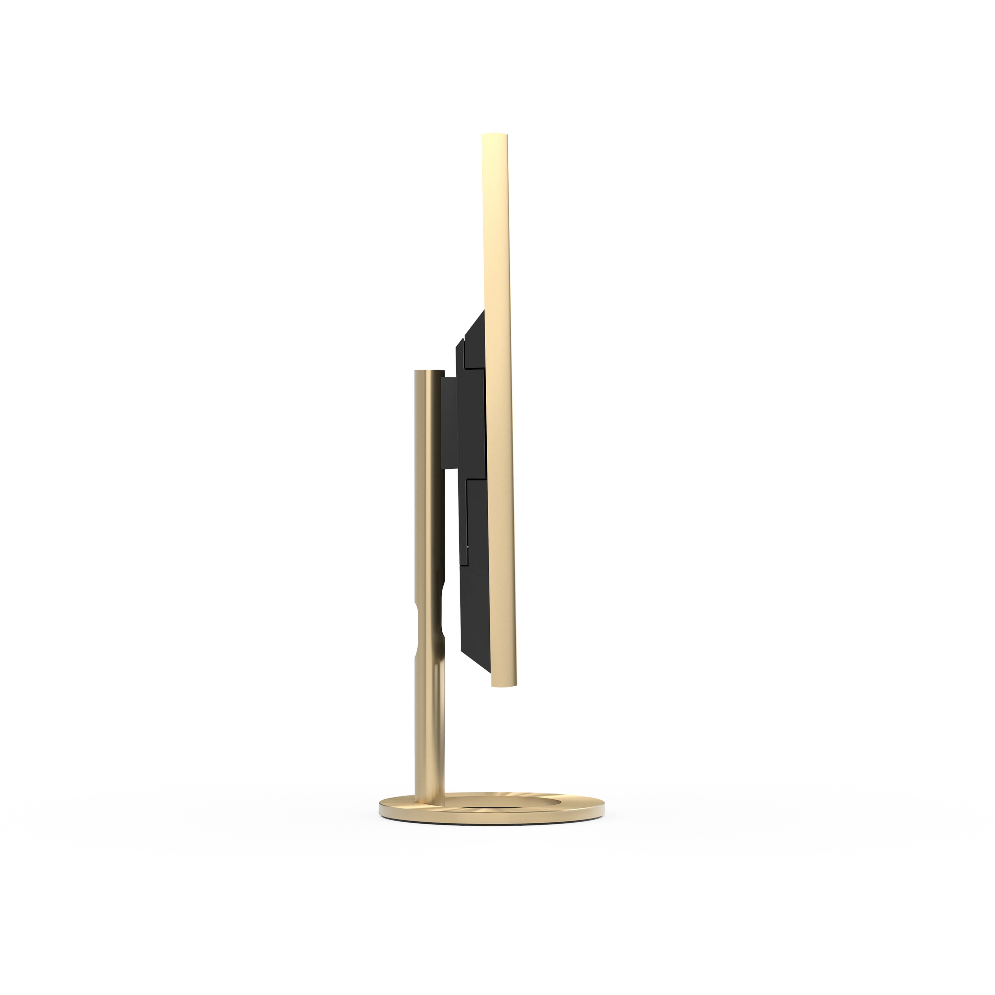 Bang & Olufsen, B&O, Beovision Contour Gold Tone mti Holzabdeckung in light oak auf Bodenstandfuß - Seitliche Ansicht 