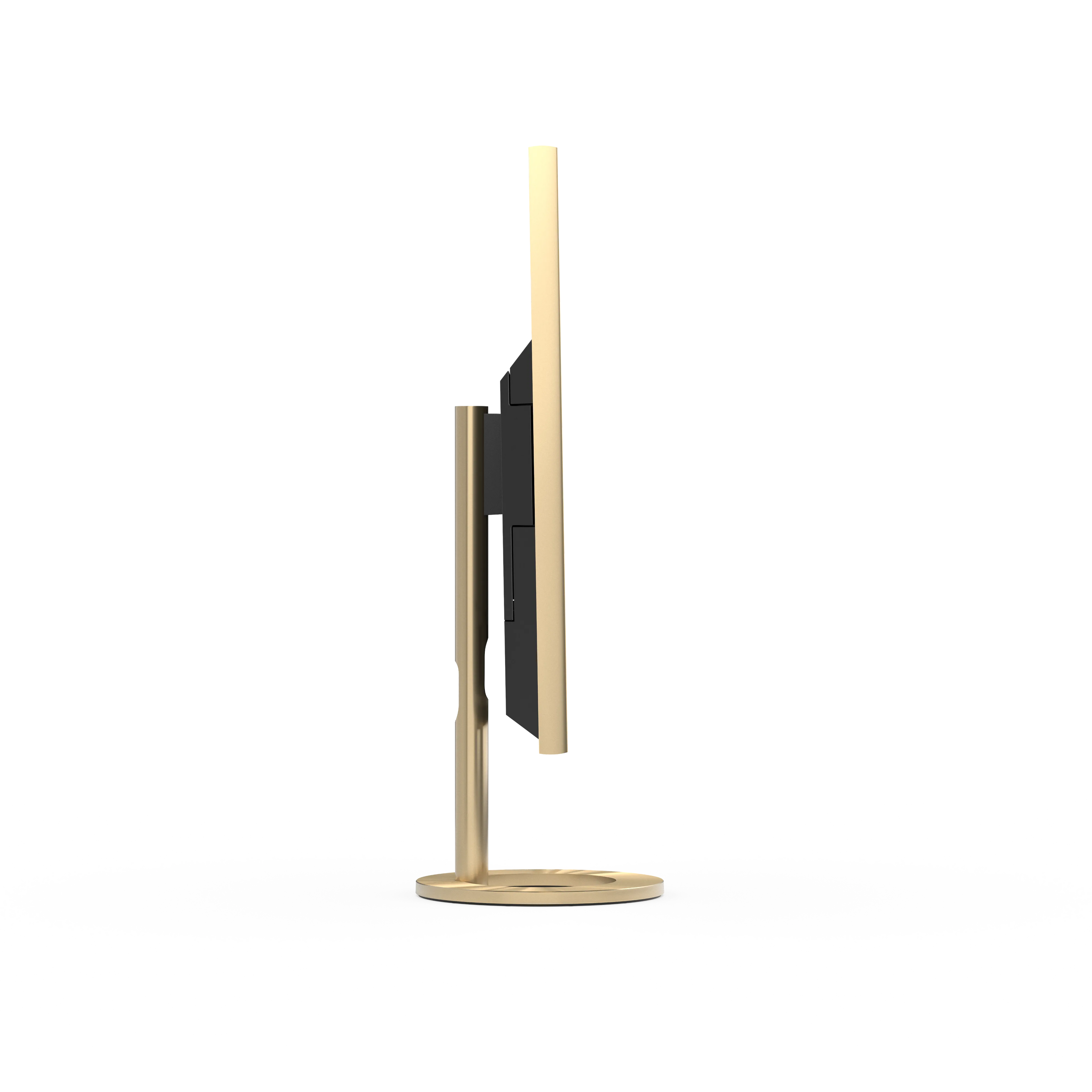 Bang & Olufsen, B&O, Beovision Contour Gold Tone mti Holzabdeckung in light oak auf Bodenstandfuß - Seitliche Ansicht 