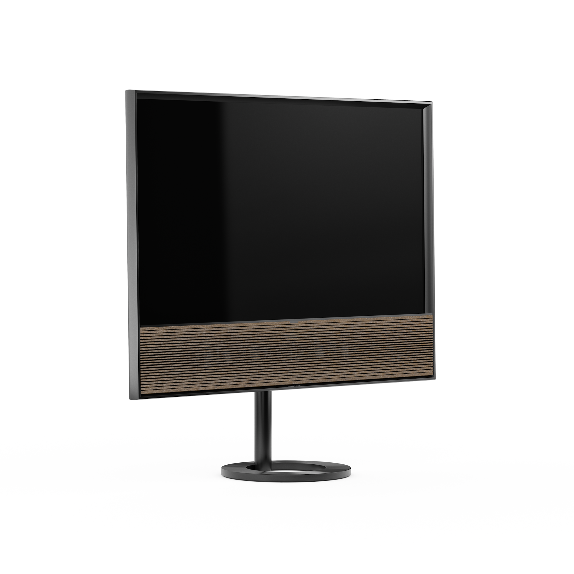 Bang & Olufsen, B&O Beovision Contour - Rahmen black Anthracite, Cover smoked oak auf Bodenstandfuß