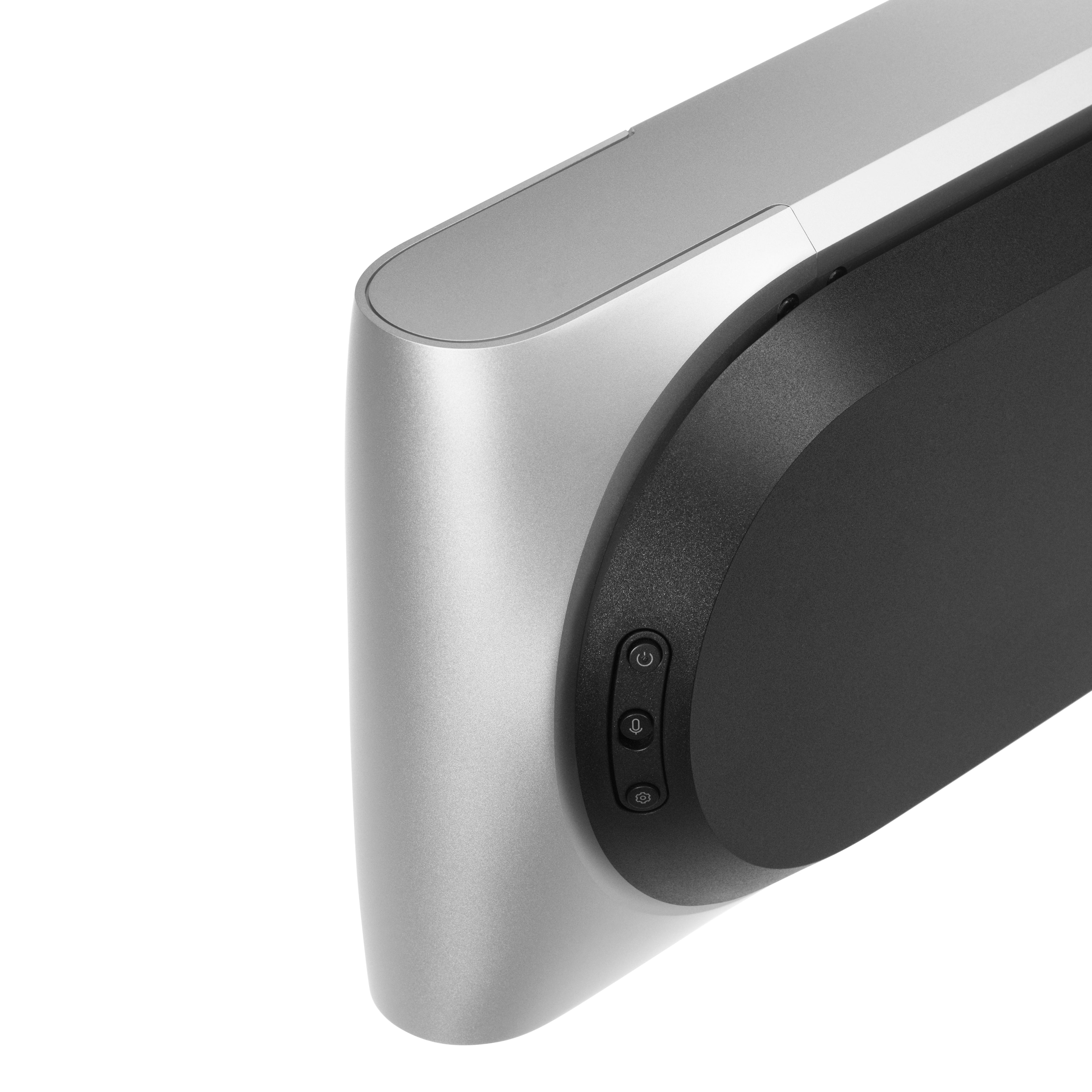 Bang & olufsen Beosound Premiere Soundbar in Natural Aluminium - Ansicht von hinten auf die seitlichen Bedientastetn