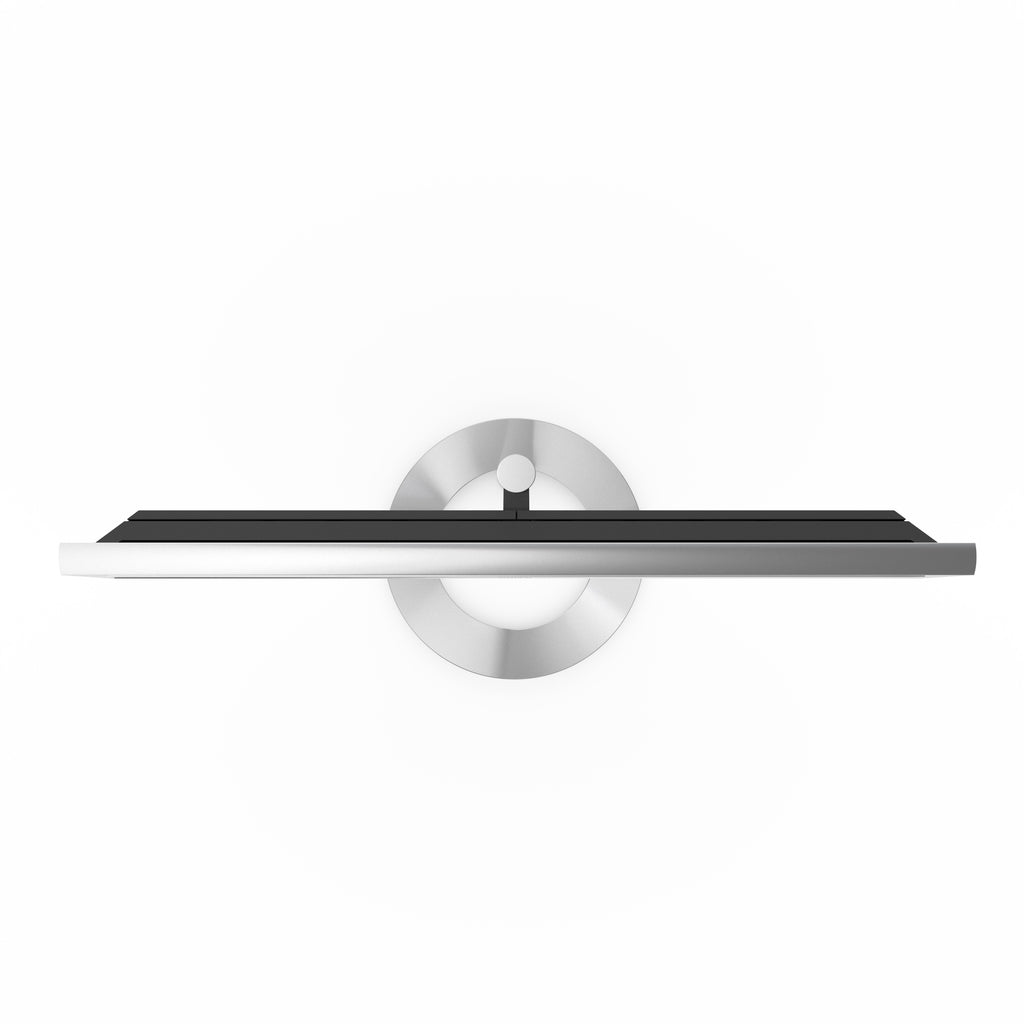 B&O Bang & Olufsen BeoVision Contour 55 Zoll mit silberneme Rahmen auf Bodenstandfuß mit Cover in gey melange von oben