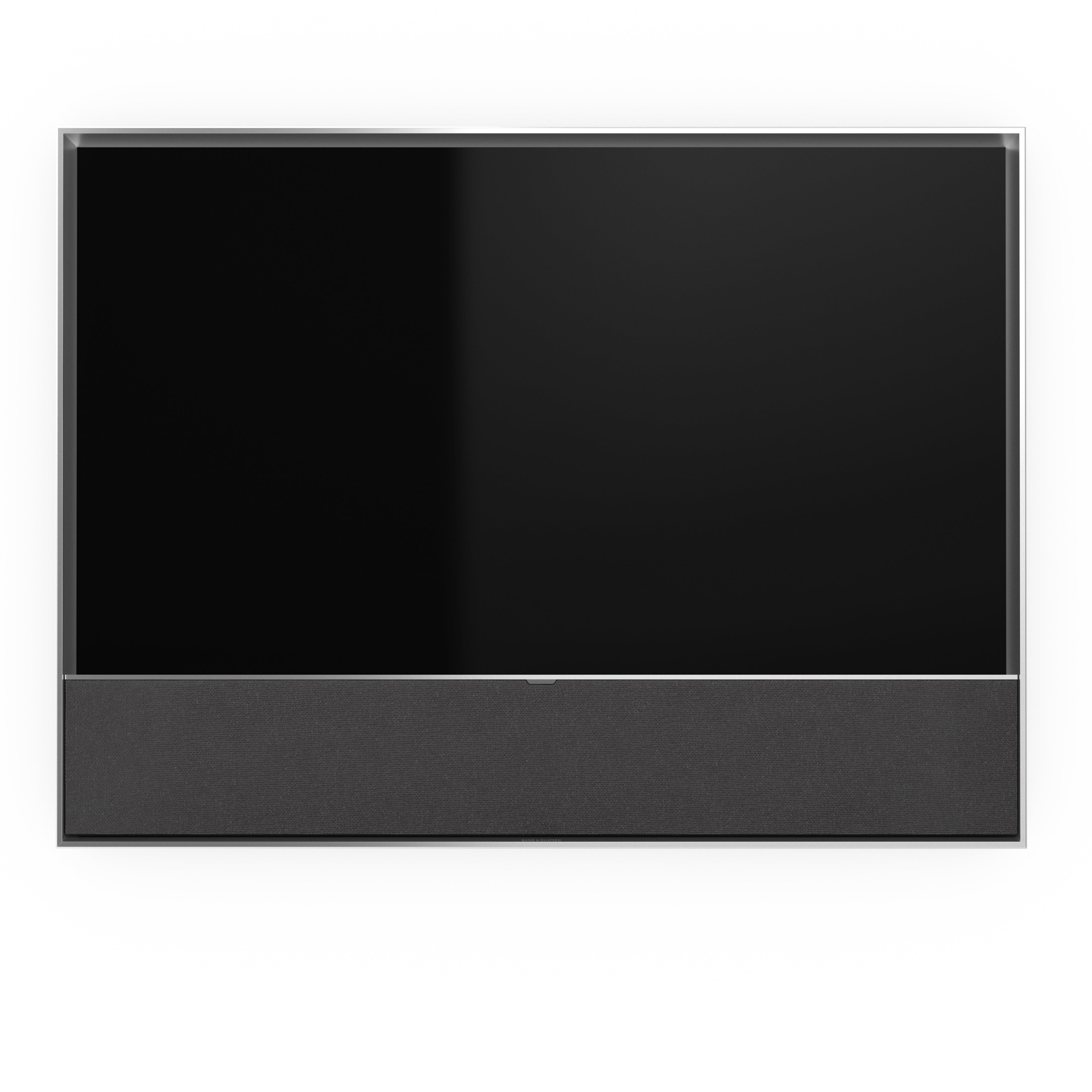 B&O Beovision Contour 48 Zoll silber - an Wandhalterung mit grey melange Cover - frontal