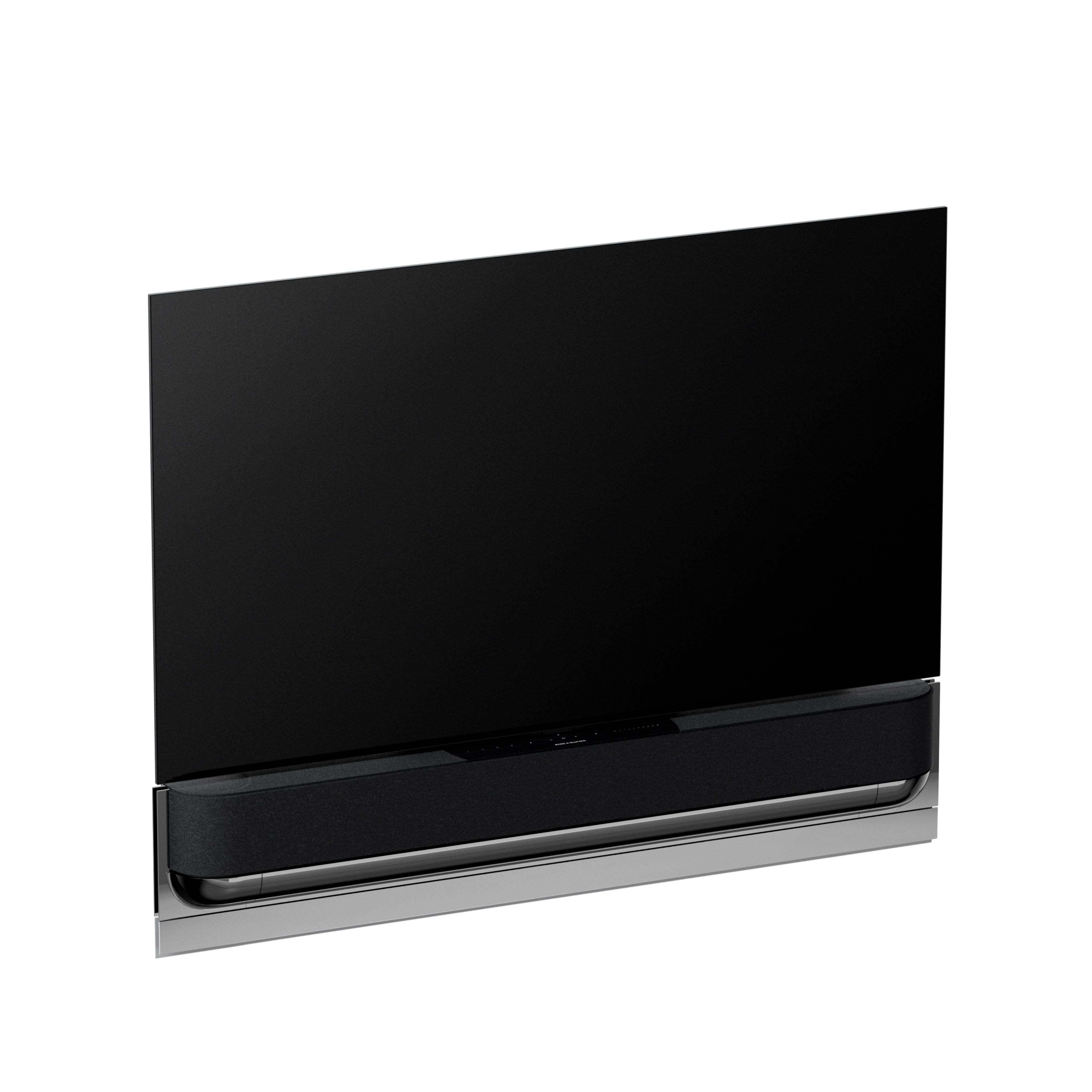 Bang & Olufsen Beovision Theatre 55 Zoll in black anthracite mit Cover in grey melange an Wandhalteurng