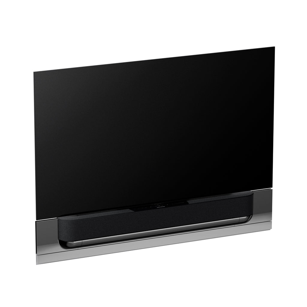 Bang & Olufsen Beovision Theatre 65 Zoll in black anthracite mit grey melange Cover an wandhalteurng