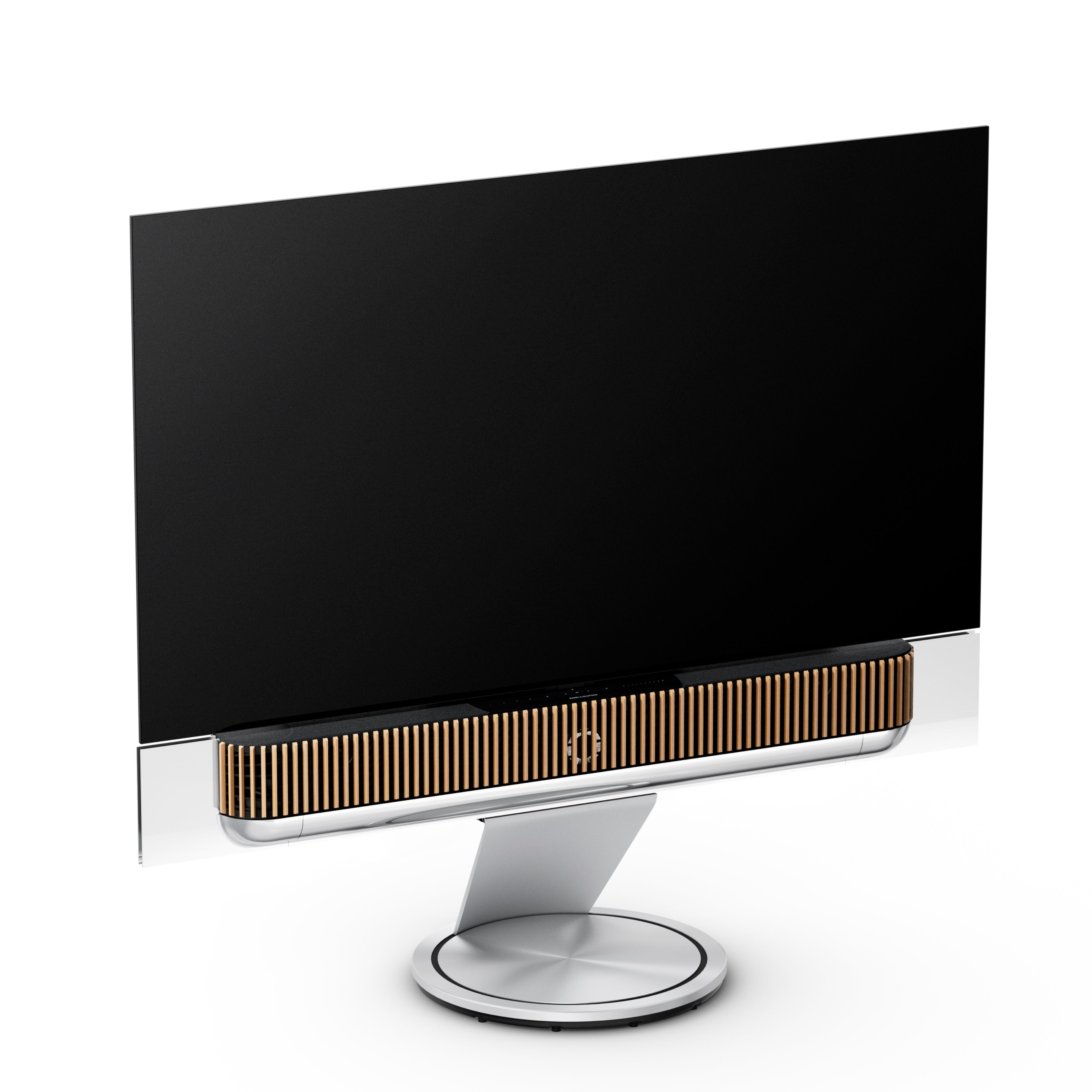 Bang & Olufsen Beovision Theatre 65 Zoll Auf Motorbodenstandfuß mit Cover in eichenholz