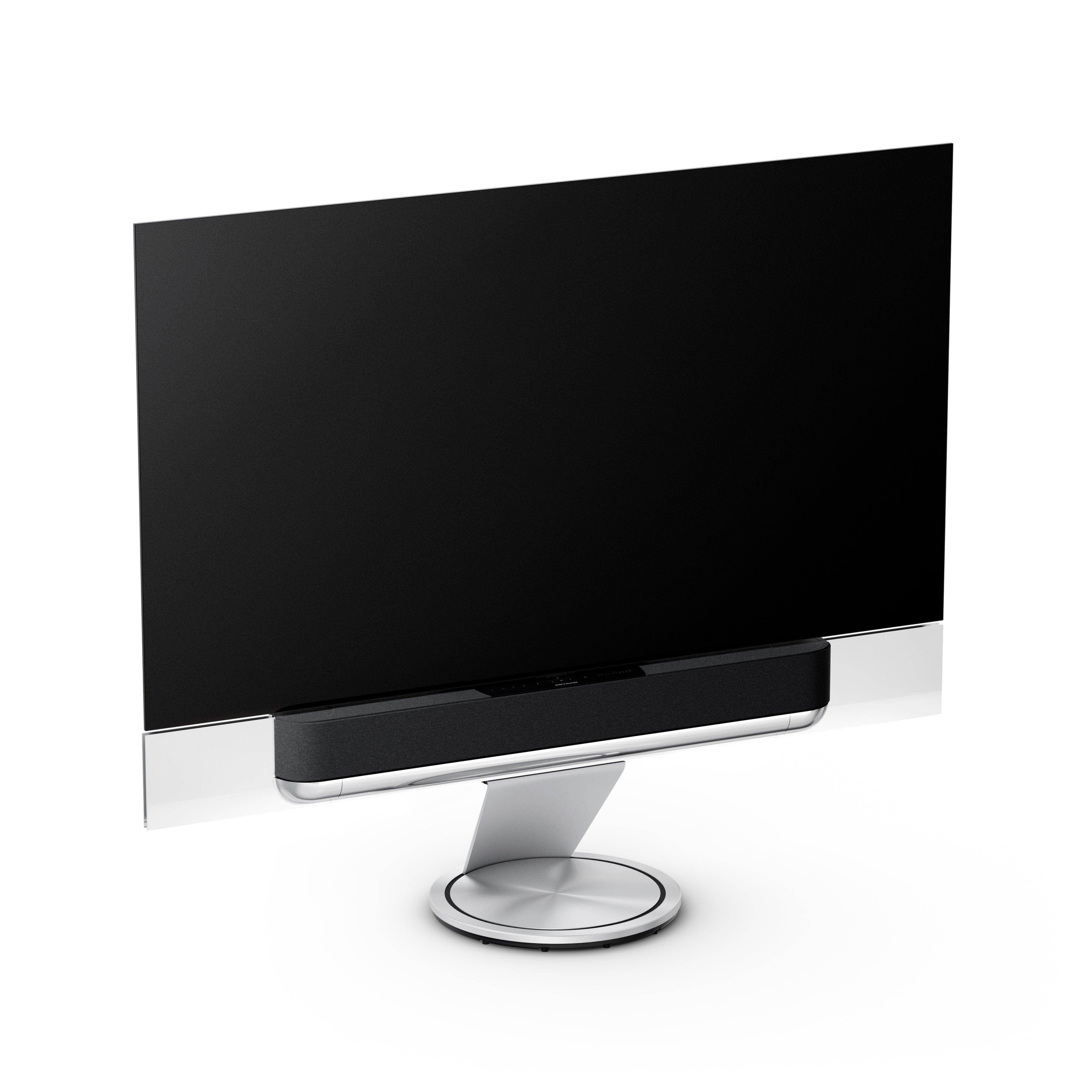 Bang & Olufsen Beovision Theatre 77 Zoll Auf Motorbodenstandfuß mit Cover in grey melange