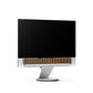 BeoSound Theatre as TV 65 inches with oak wood cover on silver colored floor stand