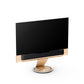 BeoSound Theatre in gold tone as TV in 65 inches  with cover in grey melange on floor stand